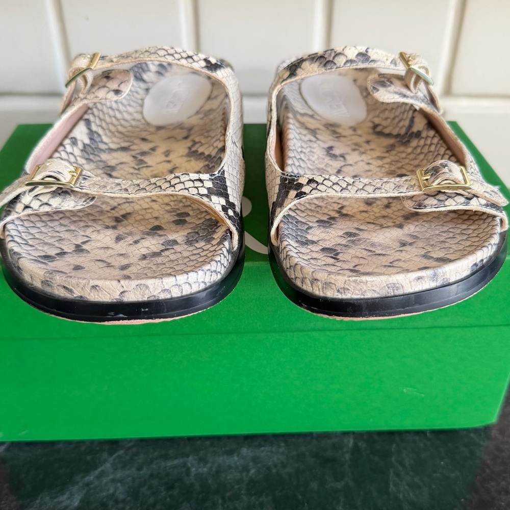 J. Crew Colby Snake Print Leather Sandals - Picture 4 of 7